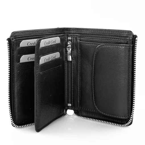 Δερμάτινο Ανδρικό Πορτοφόλι Calfnero C-FR12 Μαύρο