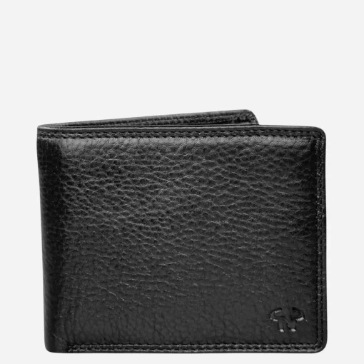 Αντρικό Δερμάτινο Πορτοφόλι Calfnero Μαύρο 1123VT