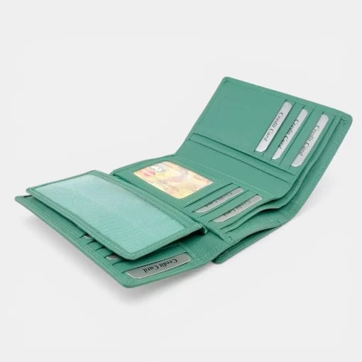 Γυναικείο Δερμάτινο Πορτοφόλι Calfnero F1412 Μέντα