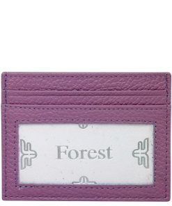 Forest Δερμάτινη Καρτοθήκη σε Χρώμα Λιλά F7044