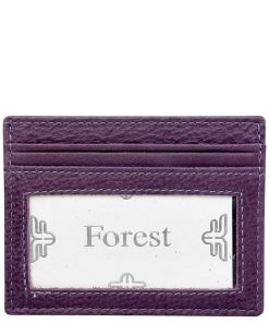Forest Δερμάτινη Καρτοθήκη σε Χρώμα Μωβ F7044
