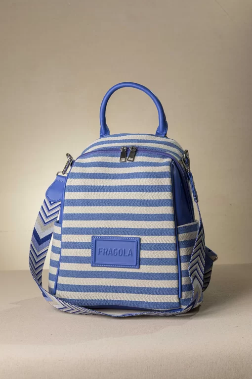 Πολυμορφικό backpack με ρίγες Χρώμα: Μπλε Ρίγες