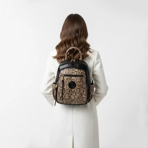 Fragola Γυναικείο Σακίδιο Πλάτης FE234-beige-snake