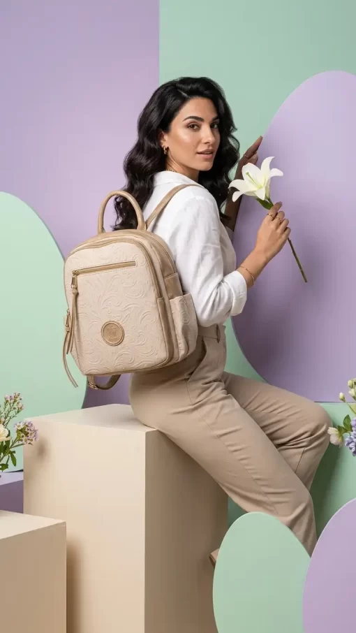 Γυναικεία Τσάντα Πλάτης Fragola FE245 Μπεζ Σκούρο