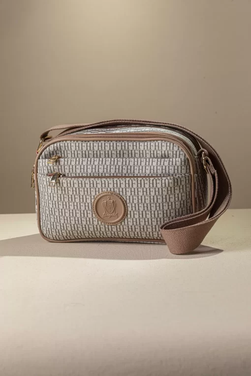 Γυναικεία Τσάντα Ώμου Χιαστί Fragola FH713 Μπεζ/Ροζ