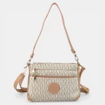 Γυναικεία τσάντα ώμου Fragola FH714 ροζ με μοτίβο και πολλαπλές θήκες