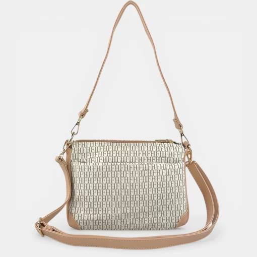 Γυναικεία Τσάντα Ώμου Χιαστί Fragola FH714 Μπεζ/Ροζ