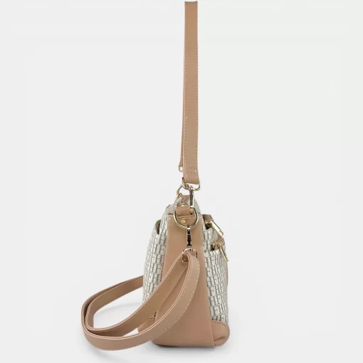 Γυναικεία Τσάντα Ώμου Χιαστί Fragola FH714 Μπεζ/Ροζ