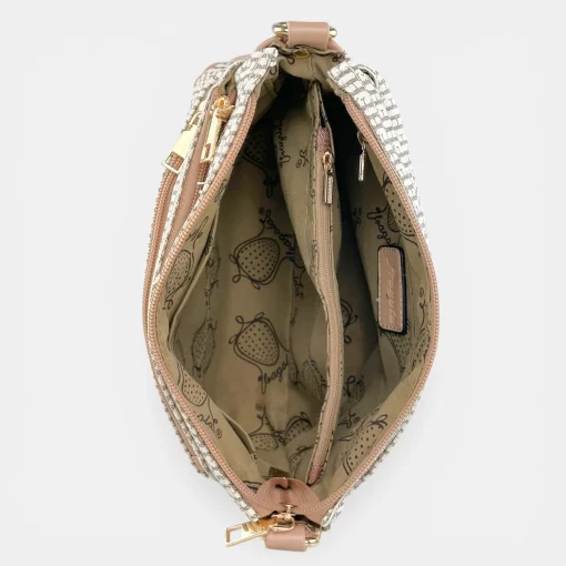 Γυναικεία Τσάντα Ώμου Χιαστί Fragola FH714 Μπεζ/Ροζ