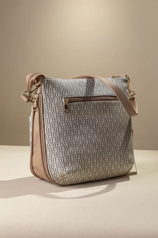 Γυναικεία Τσάντα Ώμου Χιαστί Fragola FH715 Μπεζ/Ροζ