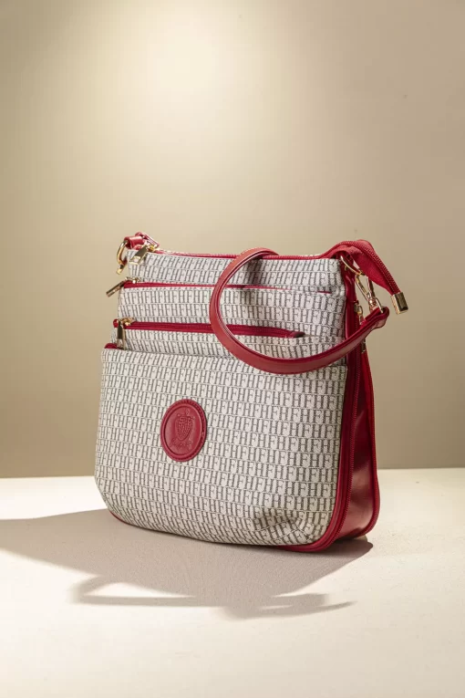 Γυναικεία Τσάντα Ώμου Χιαστί Fragola FH715 Μπεζ/Κόκκινο