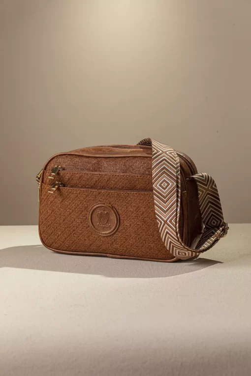 Ψάθινη Γυναικεία Τσάντα Ώμου Χιαστί Fragola FH726 Καφέ