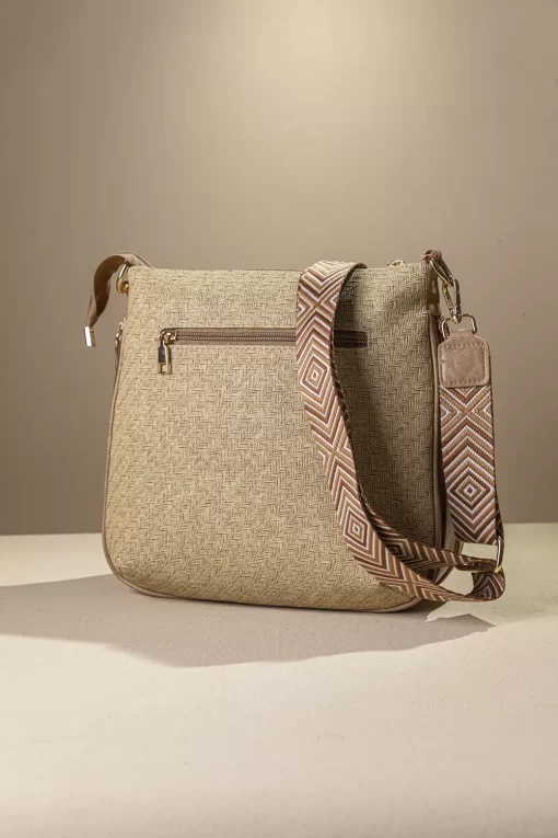 Ψάθινη Γυναικεία Τσάντα Ώμου Χιαστί Fragola FH728 Εκρού