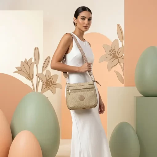 Ψάθινη Γυναικεία Τσάντα Ώμου Χιαστί Fragola FH728 Μπεζ Ανοιχτό