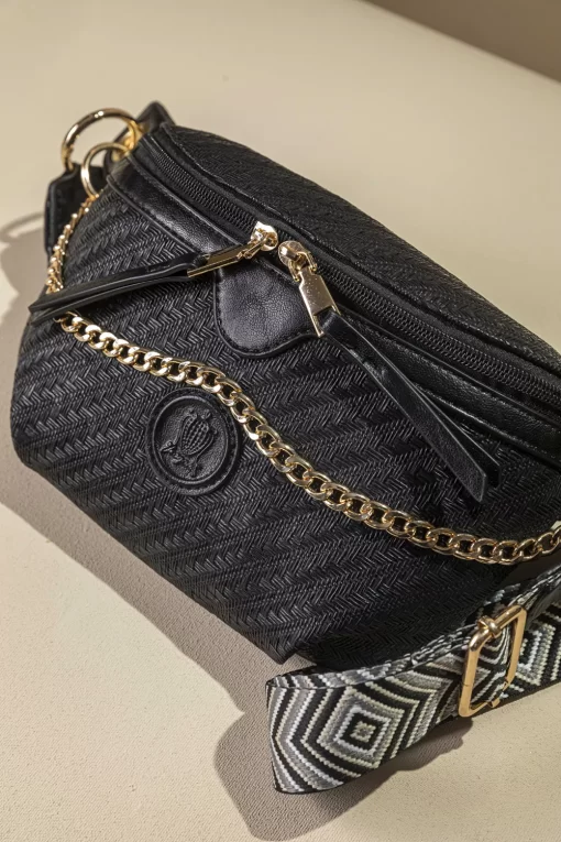 Ψάθινη Γυναικεία Τσάντα Μέσης Fragola FH729 Μαύρο