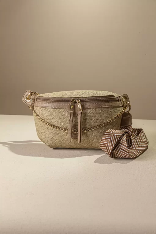 Ψάθινη Γυναικεία Τσάντα Μέσης Fragola FH729 Μπεζ