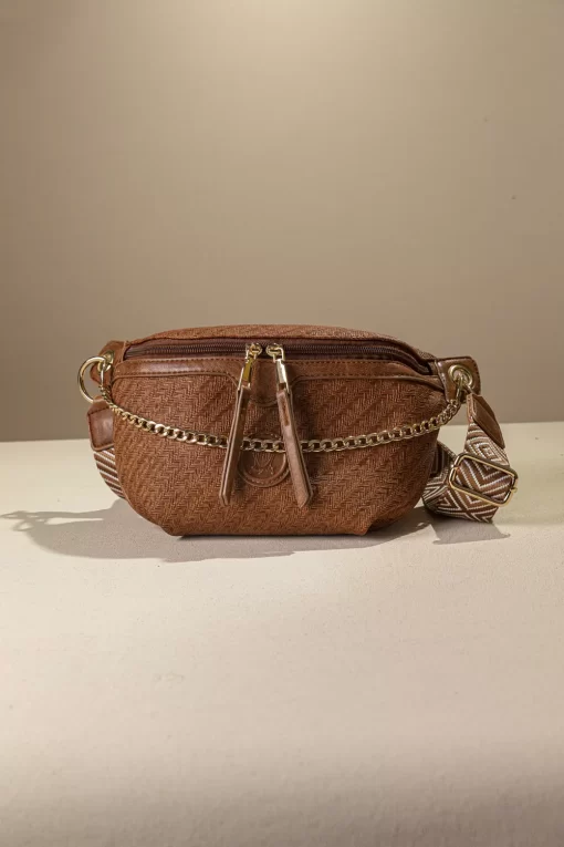 Ψάθινη Γυναικεία Τσάντα Μέσης Fragola FH729 Καφέ