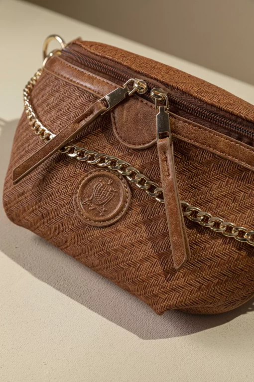 Ψάθινη Γυναικεία Τσάντα Μέσης Fragola FH729 Καφέ