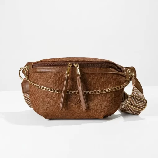 Ψάθινη Γυναικεία Τσάντα Μέσης Fragola FH729 Καφέ