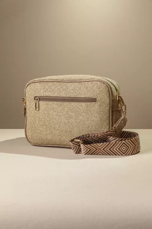 Ψάθινη Γυναικεία Τσάντα Ώμου Χιαστί Fragola FH730 Εκρού