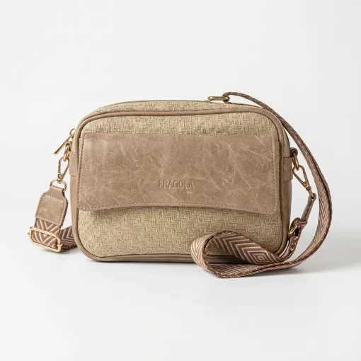 Ψάθινη Γυναικεία Τσάντα Ώμου Χιαστί Fragola FH730 Εκρού