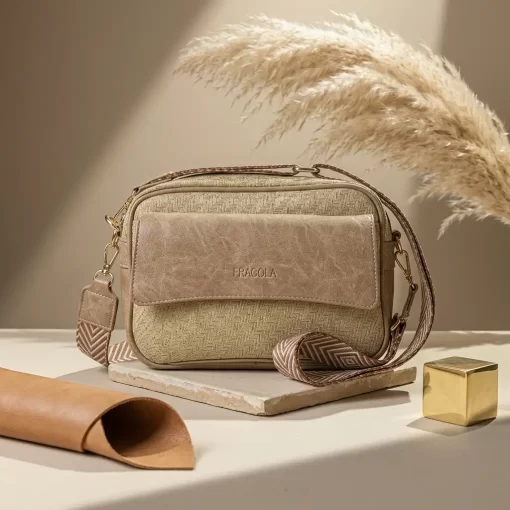 Ψάθινη Γυναικεία Τσάντα Ώμου Χιαστί Fragola FH730 Εκρού