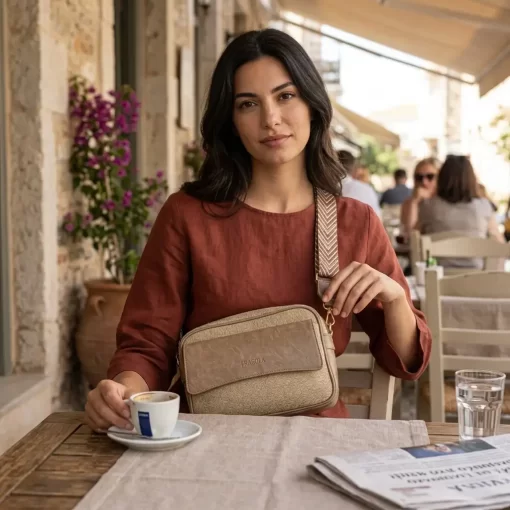 Ψάθινη Γυναικεία Τσάντα Ώμου Χιαστί Fragola FH730 Εκρού