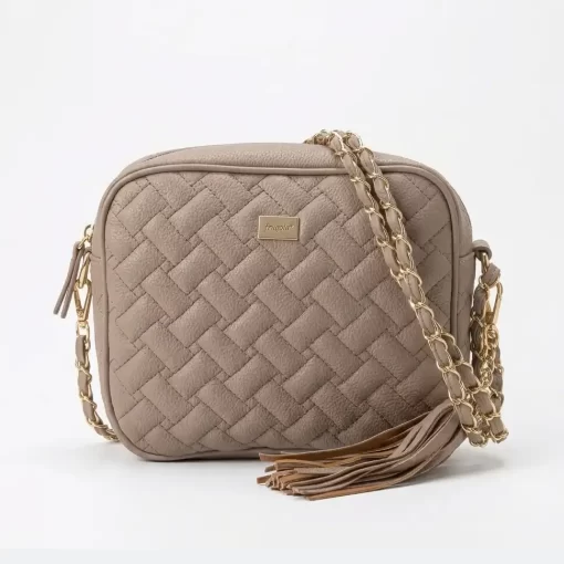 Γυναικεία Τσάντα με Αλυσίδα Ώμου Χιαστί Fragola FH736 Μπεζ