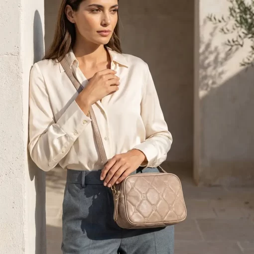 Γυναικεία Τσάντα Ώμου Χιαστί Fragola FH734 Μπεζ