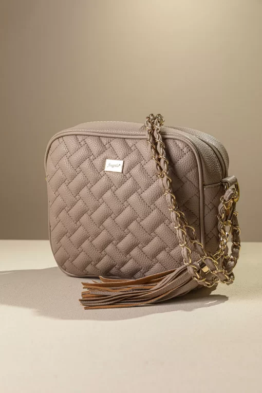 Γυναικεία Τσάντα με Αλυσίδα Ώμου Χιαστί Fragola FH736 Μπεζ