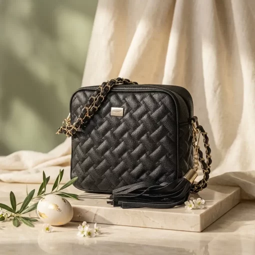 Γυναικεία Τσάντα με Αλυσίδα Ώμου Χιαστί Fragola FH736 Μαύρο