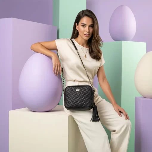 Γυναικεία Τσάντα με Αλυσίδα Ώμου Χιαστί Fragola FH736 Μαύρο