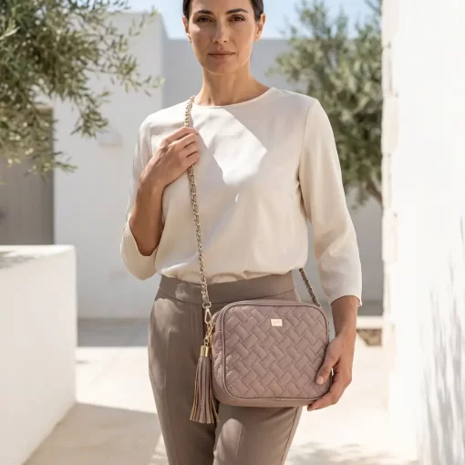 Γυναικεία Τσάντα με Αλυσίδα Ώμου Χιαστί Fragola FH736 Ροζ