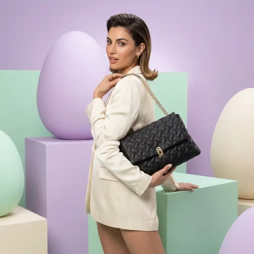 Γυναικεία Τσάντα Ώμου με Αλυσίδα Fragola FH737 Μαύρο