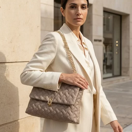 Γυναικεία Τσάντα Ώμου με Αλυσίδα Fragola FH737 Μπεζ