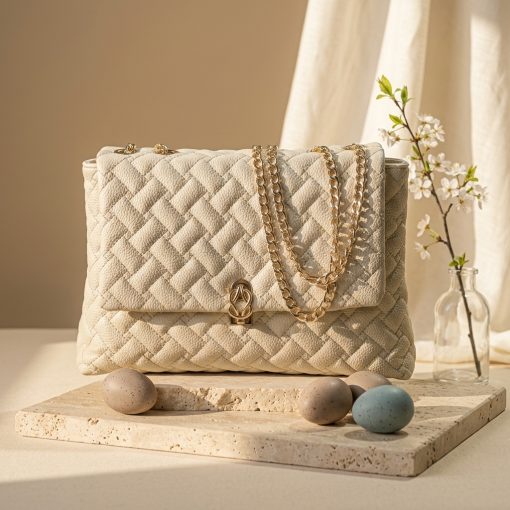 Γυναικεία Τσάντα Ώμου με Αλυσίδα Fragola FH737 Εκρού