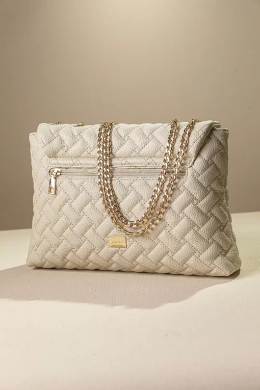 Γυναικεία Τσάντα Ώμου με Αλυσίδα Fragola FH737 Εκρού