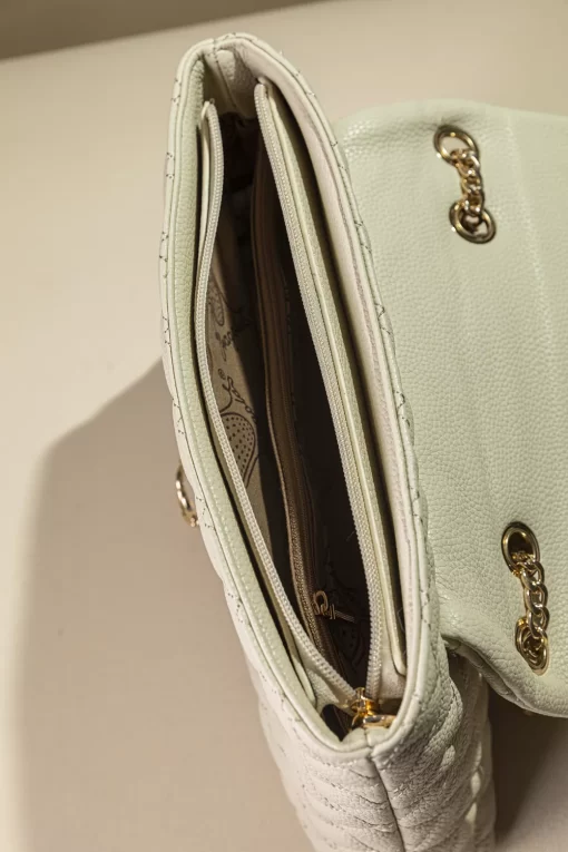 Γυναικεία Τσάντα Ώμου με Αλυσίδα Fragola FH737 Εκρού