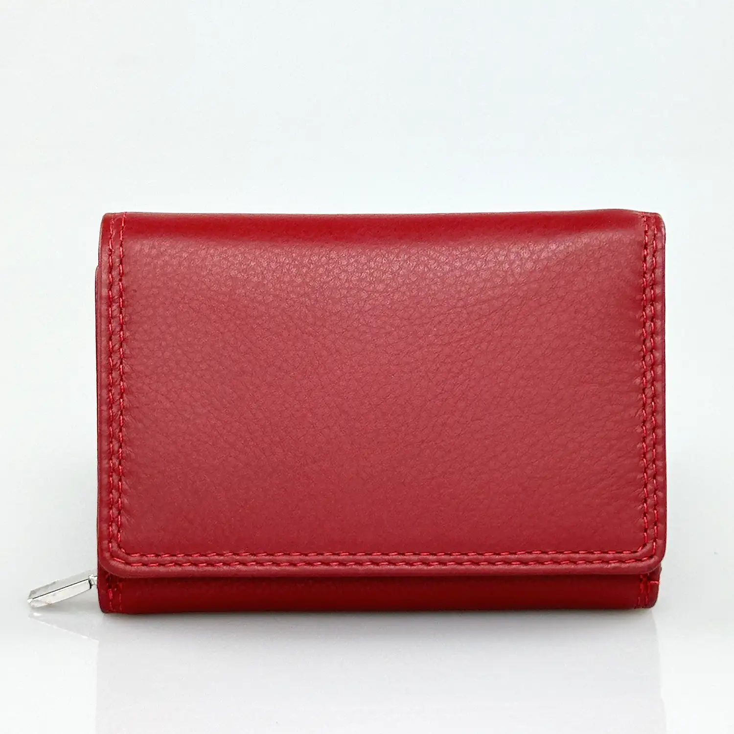 Μικρό γυναικείο δερμάτινο πορτοφόλι Calfnero FR47 σε κόκκινο χρώμα