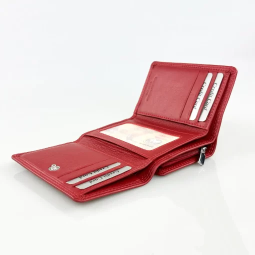 Γυναικείο Δερμάτινο Πορτοφόλι Calfnero FR47 Κόκκινο