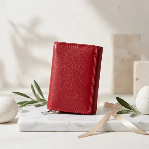 Γυναικείο Δερμάτινο Πορτοφόλι Calfnero FR47 Κόκκινο