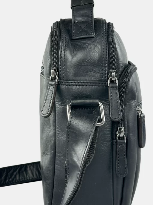 Δερμάτινη ανδρική τσάντα RCM Μαύρη H19