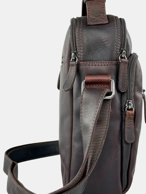 Δερμάτινη ανδρική τσάντα RCM Καφέ H19