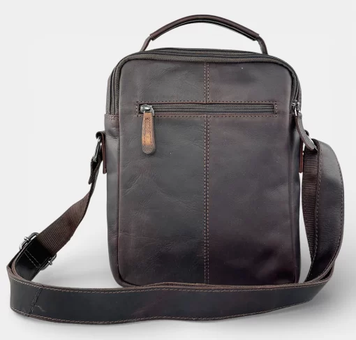 Δερμάτινη ανδρική τσάντα RCM Καφέ H19