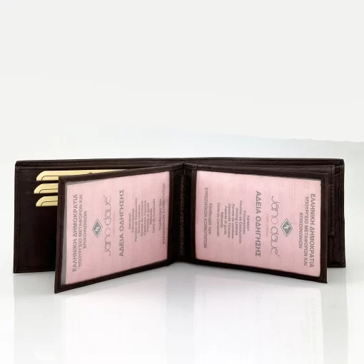 Δερμάτινο Ανδρικό Πορτοφόλι Καφέ Jano Dave JD2805