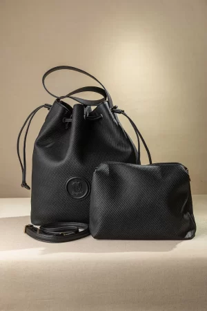 Fragola Γυναικεία Τσάντα Ώμου Πουγκί KA08-black-wool