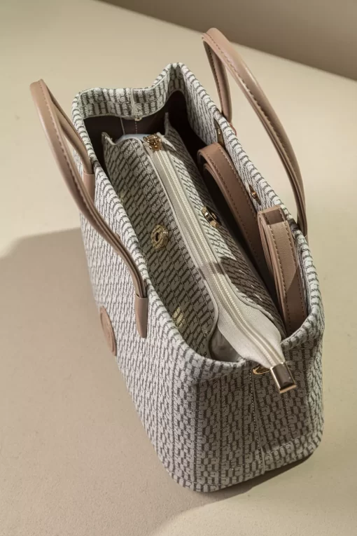 Τσάντα Γυναικεία Χειρός Fragola KA14 Μπεζ/Ροζ