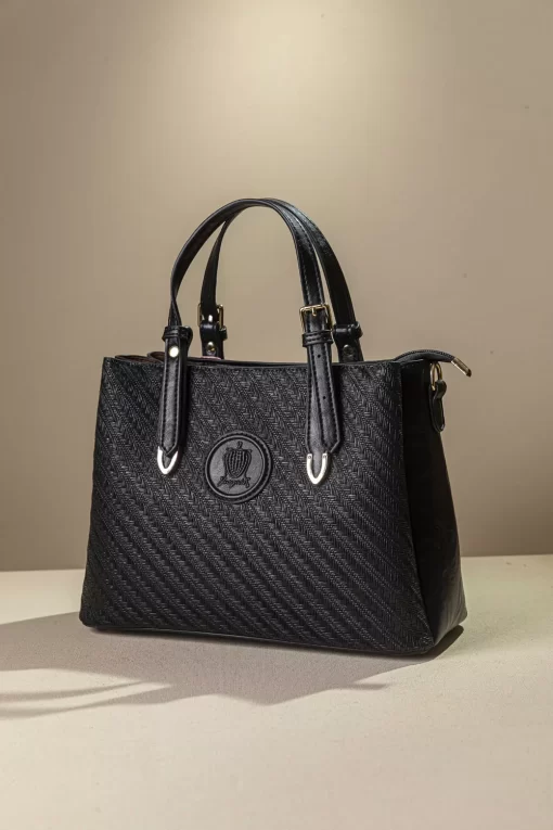 Τσάντα Γυναικεία Χειρός Ψάθα Fragola KA19 Μαύρο