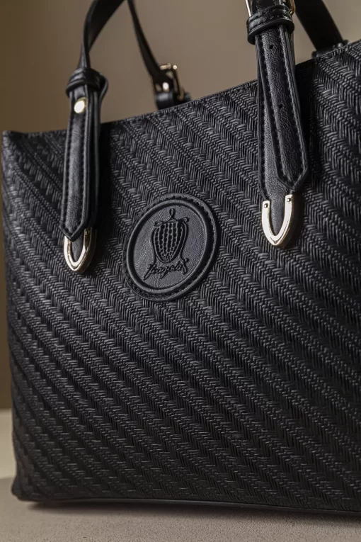 Τσάντα Γυναικεία Χειρός Ψάθα Fragola KA19 Μαύρο