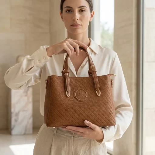 Τσάντα Γυναικεία Χειρός Ψάθα Fragola KA19 Καφέ